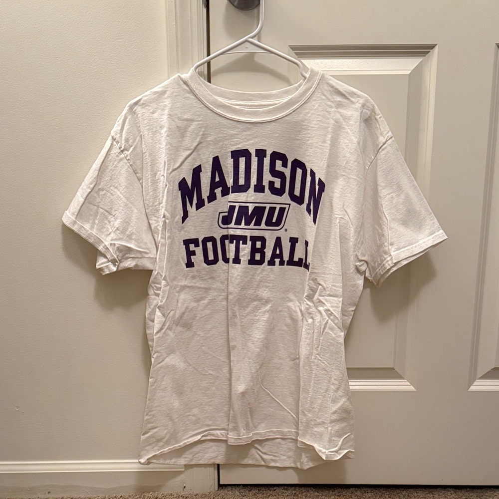 Hanes White and Purple Short Sleeve Tee